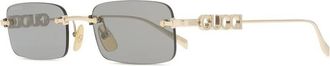 Gucci Grey Rectangular Mens Sunglasses GG1808S 003 52