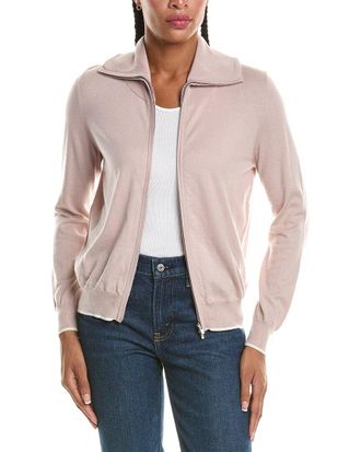 N.Peal N. PEAL Cashmere-Blend Full Zip Cardigan