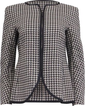 Giorgio Armani Collarless Jacket in Black Cotton