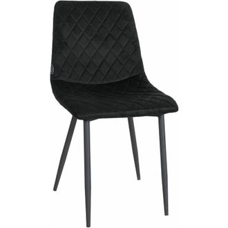 Clp Silla de comedor Telde de terciopelo Negro