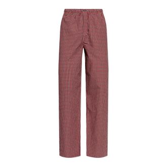 VETEMENTS Wide Trousers, male, Red, Size: M Checked Trousers