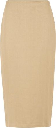 Max Mara Diagonaler schmaler Rock Veranda aus Kamelleinen