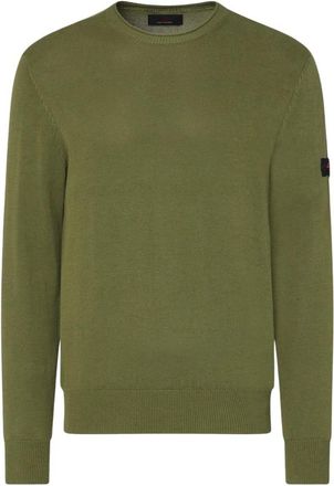 Peuterey Caliper 01 Pullover - Heren - Ronde hals truien - Groen - S - Katoen - Truien & Vesten