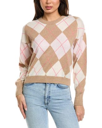 Brodie Argyle Balloon Sleeve Crewneck Wool & Cashmere-Blend Sweater