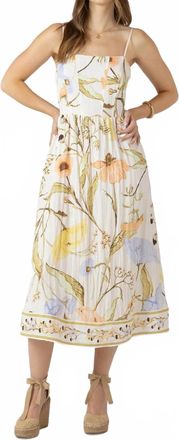 Dex Clothing Smocked Midi Dress In Vintage Garden