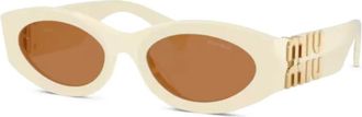 Miu Miu Eyewear Occhiali da sole con logo - Toni neutri