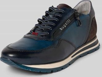 Bugatti Sneaker aus Leder mit Reißverschluss Modell Philip in Marine, Größe 40