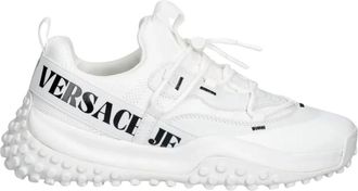 Versace Jeans Couture Schoenen, Heren, Wit, 44 EU, Leer, Lettering Sneakers