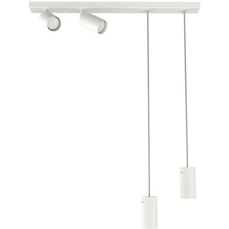 Lumicom Hybrid plaf/sosp, 4X GU10, max 33W, metallo, bianco, D.6cm - Lumicom