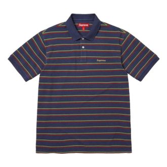 SUPREME SS26 Washed Stripe Polo Navy SUP-SS26-058-NVY