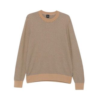 HUGO BOSS Truien & Vesten, Heren, Beige, XL, Katoen, H-Lofranco Sweater