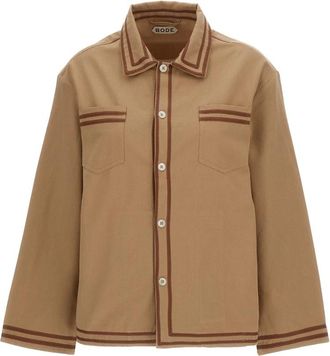Bode Mrs 26Sh 007Khaki Jas - Heren - Casual Overhemden - Bruin - S - Katoen - Overhemden