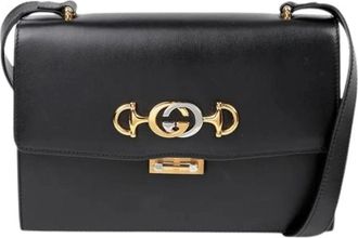 Gucci Pre-owned Cross Body Bags, female, Black, Size: ONE SIZE Pre-owned Leather Cross Body Bag