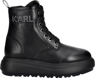 Karl Lagerfeld Katya Enkellaarzen - Dames - Schoenen - Zwart - Maat: 40 EU Leer