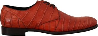 Dolce & Gabbana Laceup Dress Formal - Heren - Veterschoenen - Oranje - 45 EU - Leer - Schoenen