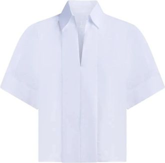 Dondup Camicia IN Gabardina Tinto Filo Bianco 000 - Dames - Blouses - Wit - L - Overhemden