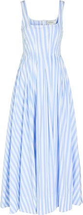 Sportmax Striped Cotton Maxi Dress - Light Blue - 16 (UK16 / XL)