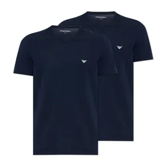 Emporio Armani T-Shirts, male, Blue, Size: 2XL Two-pack of Underwear T-Shirts