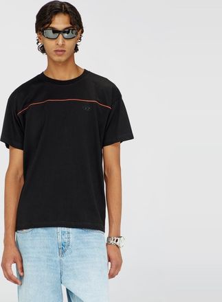 Diesel T-shirt with contrast piping - T-Shirts - Man - Black