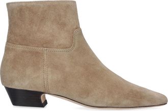 Stuart Weitzman Beige Stassi Calf Leather Ankle Boots