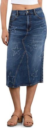 HINT OF BLU Star Denim Skirt in Sidewalk Denim at Nordstrom, Size 30