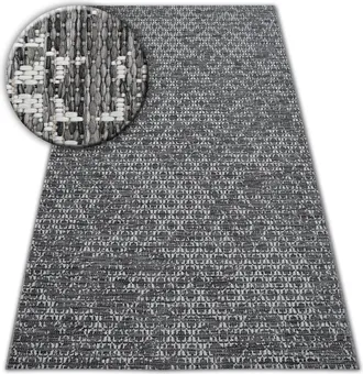 RugsX Rugsx - Alfombra De Cuerda Sisal Loft 21145 Boho Marfil/plateado/gris Grey 160x230 Cm