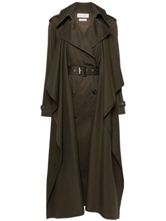 Alexander McQueen Gelaagde trenchcoat - Groen