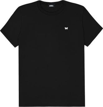Dalix Womens Lil Butterfly Lightweight Jersey Tee in Black at Nordstrom, Size X-Large