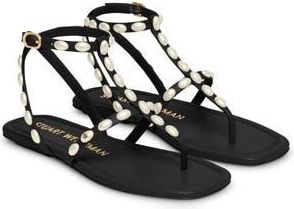 Stuart Weitzman Pearlita Flat Sandal in Black at Nordstrom Rack, Size 6.5