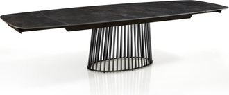 Oresteluchetta Mesa extensible cer&aacute;mica/metal negro-gris 75,5x100x200-300 cm