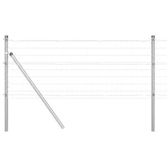 Berkfield Home Euro Fence with 7 Posts 0.8x10 m Galvanised Steel in Silver