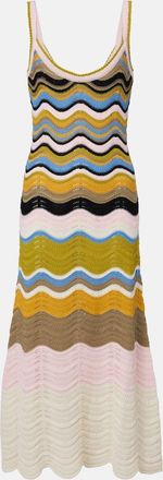 La DoubleJ Chevron crochet cotton midi dress