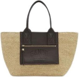 Ganni Tote Bag - Dames - Shoppers - Bruin - ONE Size - Katoen - Tassen