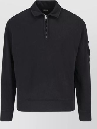 C.P. Company cotton zip polo sweatshirt