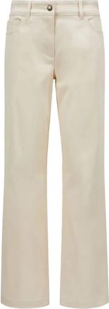 Moncler Broeken, Dames, Beige, 2Xs, Katoen, Klassieke katoenen broek met rechte pijpen