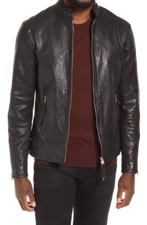 AllSaints Cora Leather Jacket in Jet Black at Nordstrom Rack, Size Small