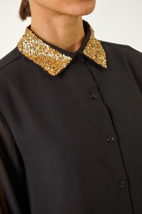 Roman Sequin Collared Shirt