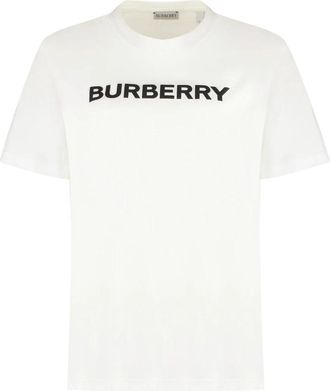Burberry Logo Katoenen T-shirt - Dames - T-shirts - Wit - M - Katoen - Tops