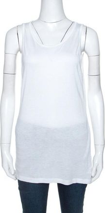 M Missoni White Jersey Sleeveless Tank Top
