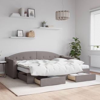 vidaXL Vidaxl - Sof&aacute; Cama Nido Con Cajones Tela Gris Taupe 80x200 Cm
