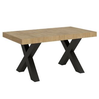 Itamoby Mesa extensible 90x160/264 cm efecto madera roble natural, hierro