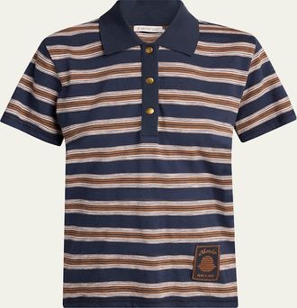 Moncler Striped Short-Sleeve Polo