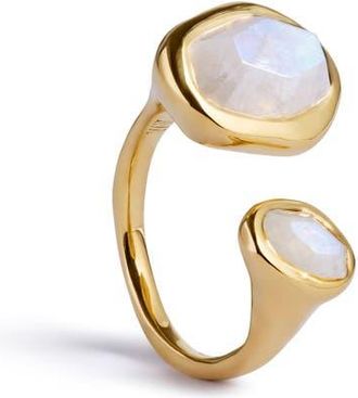 Monica Vinader Odyssey Moonstone Open Ring in 18K Gold Vermeil/Moonstone at Nordstrom, Size 6.75