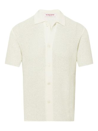 Orlebar Brown chevron-pattern crochet shirt - White