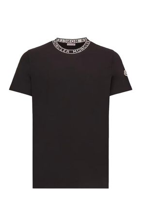 Moncler BRANDED NECK T SHIRT Size: XXL, colour: BLACK