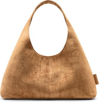 Expatri&eacute; Shoulder Bag for Women Brown - Nora - Slouchy Hobo Bag in Suede Look - Handbag for Work, University, Everyday Use - Vegan Leather