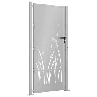 Berkfield Home Beautiful Garden Gate 105x180 cm Corten Steel Grass Design in Brown
