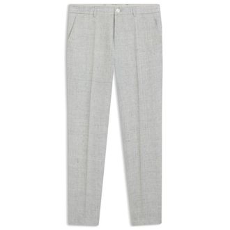 BOSS Slim-fit trousers in patterned linen
