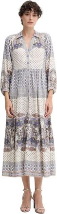 Hale Bob Zora Floral Maxi Jurk - Dames - Casual kleedjes - Blauw - XS - Linnen - Kleedjes