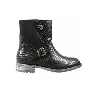 Emporio Armani Ankle Boots, female, Black, 4 UK, Crocodile-Embossed Leather Ankle Boots